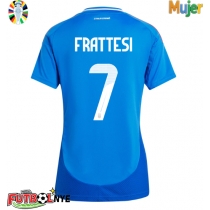 Camiseta Italia Davide Frattesi #7 Primera Equipación para mujer Eurocopa 2024 manga corta
